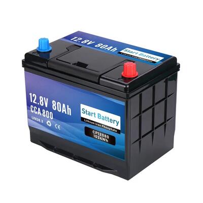chất lượng 12V 80Ah LiFePO4 Chu kỳ sâu và pin khởi động 800CCA Bluetooth - 1024Wh Solar Marine RV Off-Grid Lithium Battery với Smart BMS nhà máy sản xuất