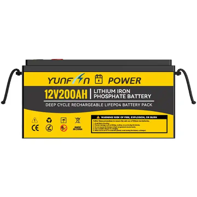 chất lượng Pin LiFePO4 12V 200Ah Xả phí 0,5C Pin lithium chu kỳ sâu 12,8V 2560Wh với chu kỳ BMS 5000 Thay thế axit chì cho RV Solar Marine UPS Nguồn dự phòng nhà máy sản xuất